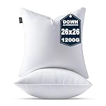 OTPIPCS 65 x 65 CM Cushion Inserts Set of 2 Down Alternative 26 x 26 Inch Throw Pillow Inserts Large Fluffy Decorative Cushion White Square Pillows Stuffing for Living Room Couch Bed Sofa Cushions