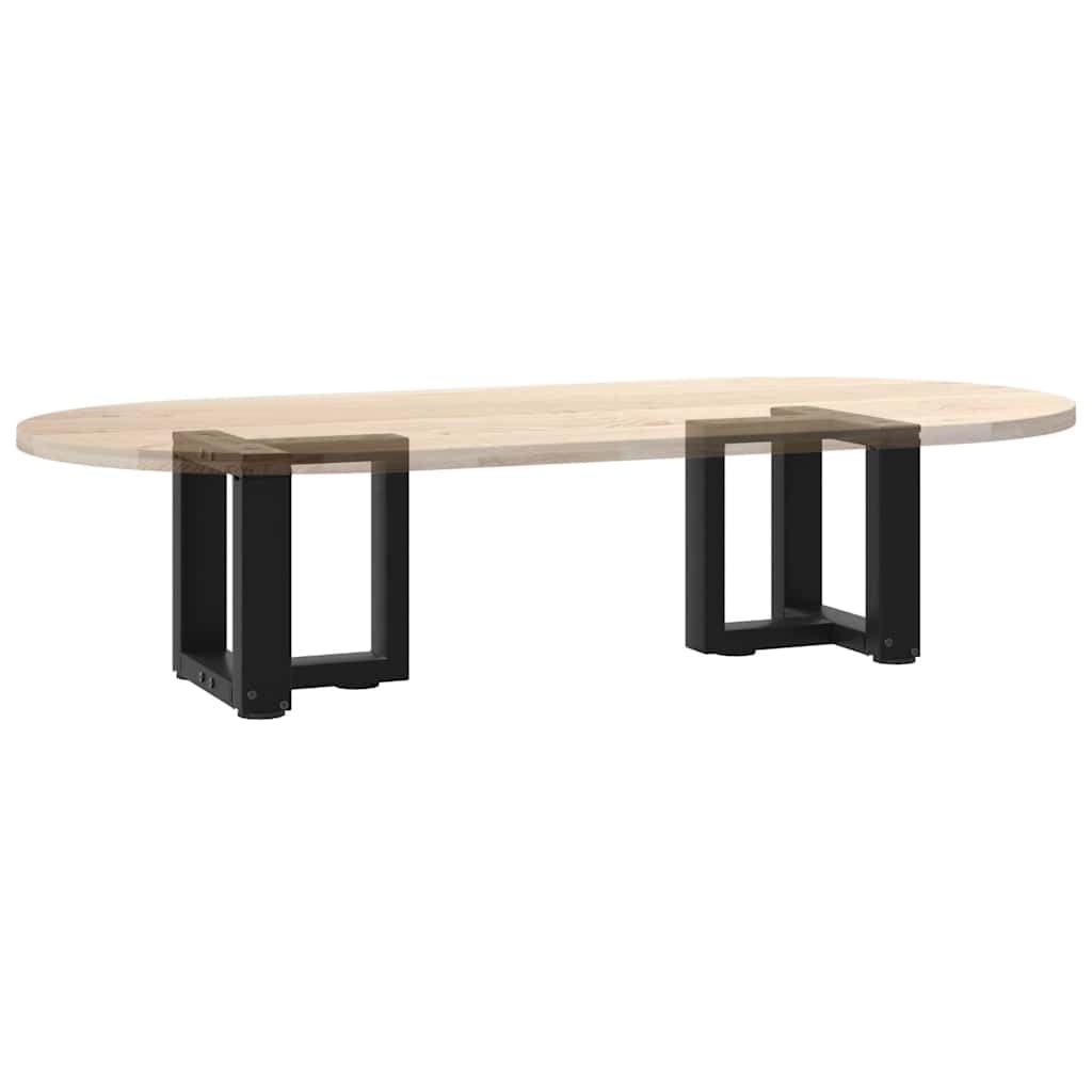 Nogi stolika kawowego w kształcie litery T ze stali malowanej proszkowo, czarne, 30 x 25 x (30-31) cm, 2 sztuki z regulowanymi nóżkami poziomującymi, stabilna podstawa meblowa, łatwy montaż