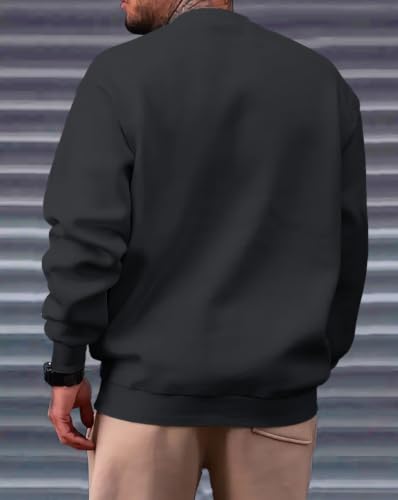 Image of Noble Monk Men's Round Neck Sweatshirt | Casual Long Sleeve Pullover | Regular Fit Winter Wear Top | Stylish Daily Outerwear