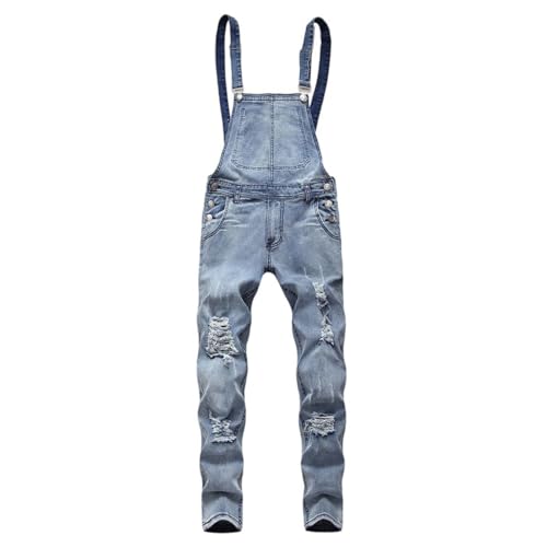 Salopette en denim homme style usé parfaite pour vos sorties décontractées en ville