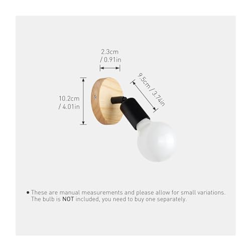 Lámpara de pared moderna de madera para iluminar zonas oscuras con estilo retro 4