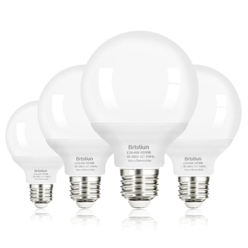 Image of Brtstiun G25 LED Vanity Light Bulbs for Bathroom, Globe Bulb 40W Equivalent