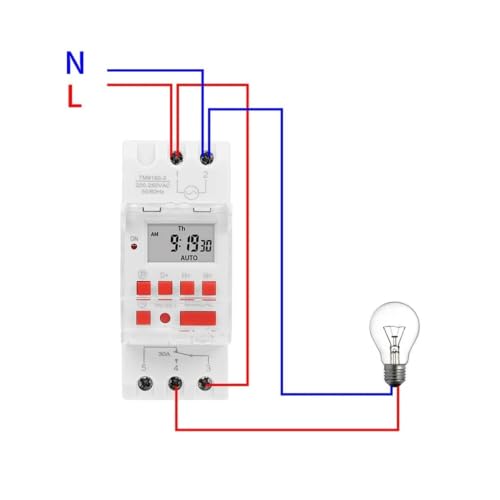 Relé temporizador programable 30A con interruptor horario digital y 16 programas ON/OFF 24V 5