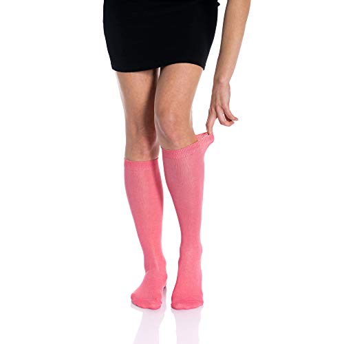 AWS/American Made Women’s Knee High Socks Combed Cotton Solid Colors Soft Long Socks4