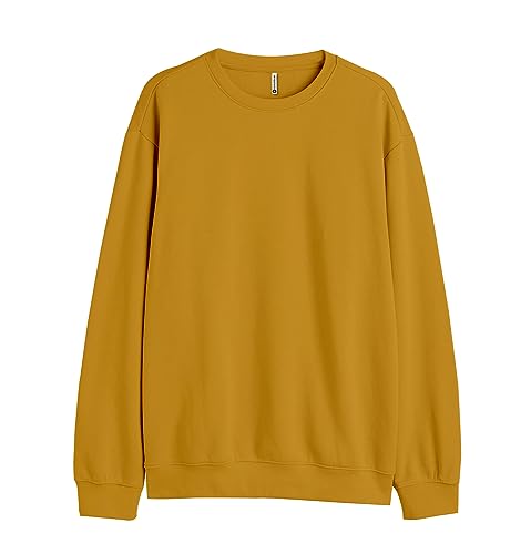 Image of Sleepynuts Unisex Fleece Sweatshirt for Men and Women (Mustard,X-Small)