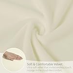 MOSAYT Velvet Dining Chair Covers Set of 4 - Stretch Slipcovers with Thick Removable Fabric for Parsons Chairs, Washable Seat Protectors for Kitchen, Banquet & Home Decor, Beige - Image 3