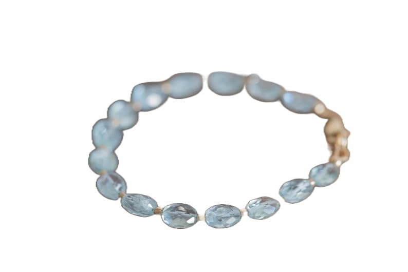 Bracelet aquamarine délicat en argent pour illuminer vos tenues d'été