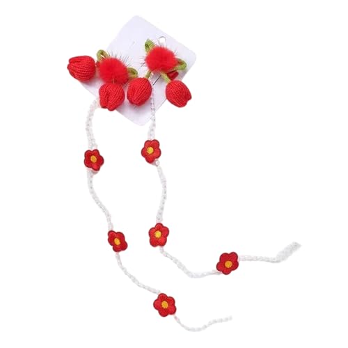 Girls Hair Clip Elegant Barrettes 1 Pair | Flower Chain Clip for Braid Hair | for School Dating Commuting Costume Teens Ladies G