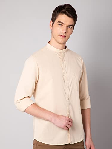 Image of Cantabil Men Cotton Solid Full Sleeve Casual Shirt (P MSHC00437B)