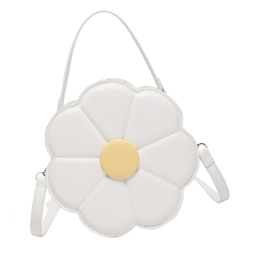 Trendy Flower Shaped PU Leather Crossbody Bag with Adjustable Strap Shoulder Purse Satchel for Women and Girls