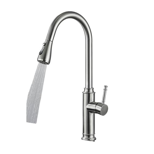 Mélangeur de flux rotatif robinet cuisine nickel brossé eau chaude froide 360