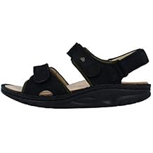 Finn Comfort Mens Yuma Ankle Strap, Black Black Olive, 9.5