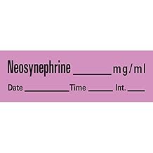 PDC Healthcare AN-72 Anesthesia Removable Tape with Date, Time & Initial, Neosynephrine Mg/Ml, 333 Imprints, Violet, 1/2" Width, 500" Length