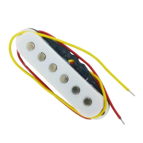 エレキギターピックアップキット エレキギターピックアップキット、シングルコイルピックアップ搭載ハイアウトピックアップ交換用、6弦ギターに適合(White)