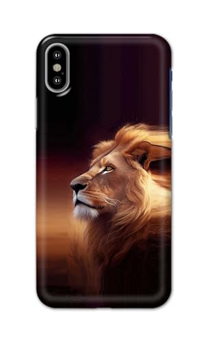 Image of PRINTFIDAA Printed Hard Back Cover Case for Apple iPhone X | iPhone 10 | iPhone Xs | iPhone 10s Back Cover (Danger Lion) -112
