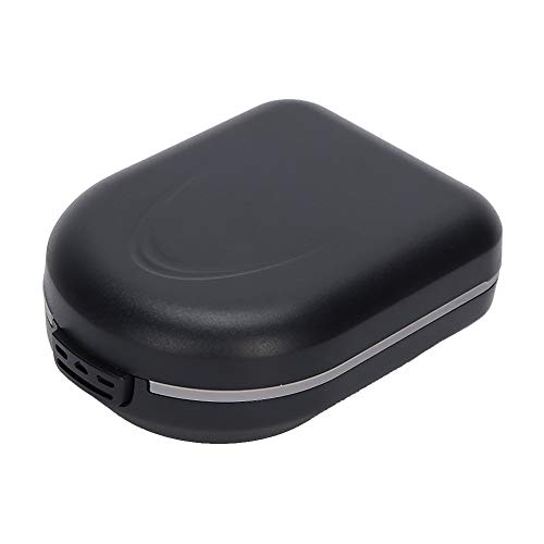 Semiter Summer Gift Waterproof Hearing Aid Storage Case, Black Drop Resistance Case for Behind-the-Ear Hearing Aids