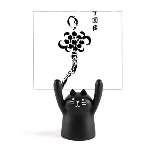 中国の結び目の水墨画 カートゥーン黒猫スタンド型メモホルダー装飾