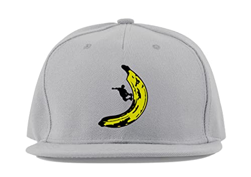Casquette Banana Skateboard cotton flat visor baseball cap trucker hat unisexe sport gris