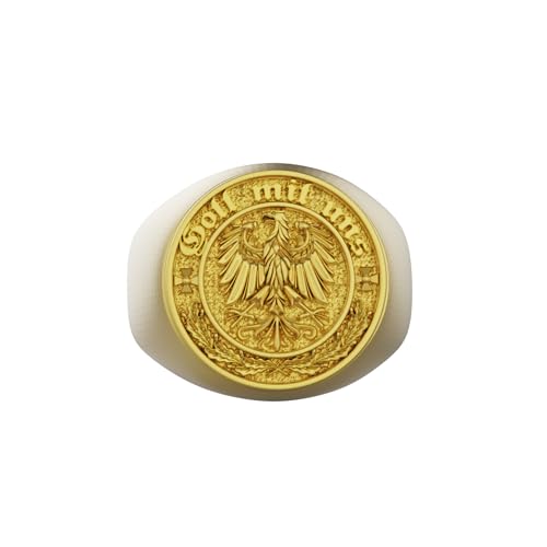 Gott Mit Uns Ring, German Coat of Arms Signet Rings, 925 Sterling Silver Handmade Ring, History Gift for Men, Patriotic Jewelry4