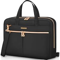 Ferkurn Laptop Bag Case 17 17.3 inch for Women Men, Messenger Briefcase Compatible with Alienware Nitro 5 XPS 17 ThinkPad Legion 5 Inspiron HP Pavilion Asus Acer, Slim Strap Computer Bag, Black