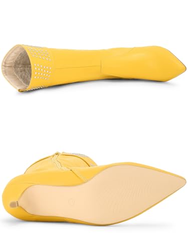 Allegra K Women's Boot Pointed Toe Kitten Heel Boots Knee High Boots4