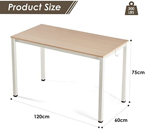 Sunon Study Computer Desk, 120cm Home Office Writing Desk