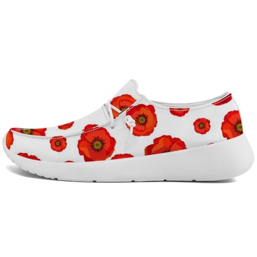 Poppy Loafers Women Floral Print Slip-on Shoes Walking Sneakers Gifts for Women Men2