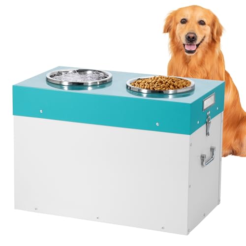 Futteraufbewahrung Hundetränke Erhöhte Hundenäpfe mit Stauraumschrank mit Großem Fassungsvermögen von 20 Kg, Erhöhter Napfständer, Futternapf, Futterstation für Hunde