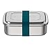 Produktbild THERMOcafé by THERMOS TC SANDWICH BOX teal 1,00l, Brotdose aus Edelstahl mit Textilband, Pausenbrot für Uni, Schule und Büro, spülmaschinenfest und BPA-frei