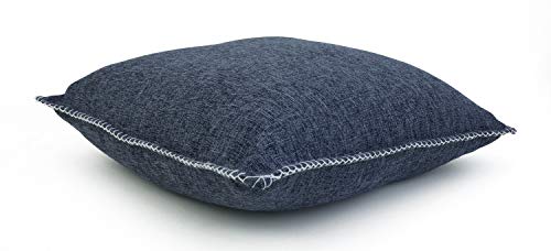Thro By Marlo Lorenz Georgetown Chunky Weave Whipstitch Square, Set Of 2 Throw Pillow, Denim Blue #TOP5