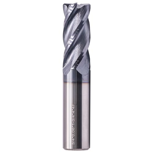 Image of Solid Carbide Corner Radius End Mill - .060 inch Corner Radius, AlTiN Coated, 4 Flute, 35 Helix, 3 /4 inch Cutting Dia, 3 /4 inch Shank Dia, 1-3 /4 inch LOC, 4 inch OAL for Milling Alloy Steel, Steel, Iron, Copper