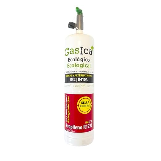 ALL4SALE / ENVASE GAS REFRIGERANTE ECOLÓGICO ORGÁNICO GASICA C10 PRO EQUIVALE A 800gr COMPATIBLE CON R410A R32 VÁLVULA INCLUIDA PESO NETO 400gr.