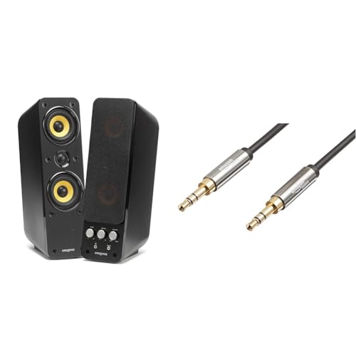CREATIVE GigaWorks T40 Series II - 2.0 Lautsprechersystem (Hi-Fi, Stereo/AUX-IN, Line-IN/16W RMS) schwarz & Amazon Basics Aux-Kabel, Stereo-Audiokabel, 3,5 mm-Klinkenstecker auf 3,5 mm-Klinkenstecker CREATIVE GigaWorks T40 Series II - 2.0 Lautsprechersystem (Hi-Fi, Stereo/AUX-IN, Line-IN/16W RMS) schwarz & Amazon Basics Aux-Kabel, Stereo-Audiokabel, 3,5 mm-Klinkenstecker auf 3,5 mm-Klinkenstecker