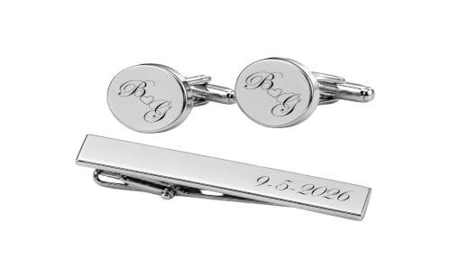 Set de Mancuernillas Ovaladas y Clips de Corbata Personalizados miniatura 2