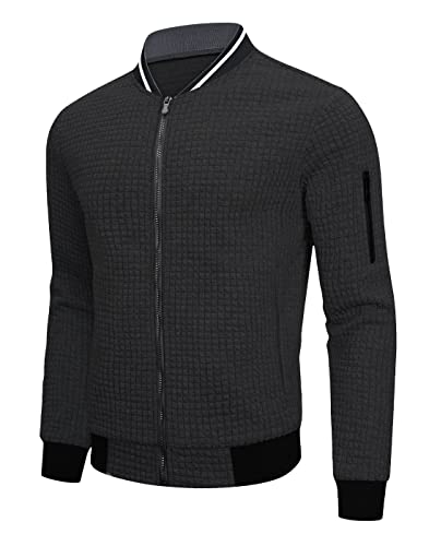 SAVKOOV Mens Lightweight Jacket Casual Bomber Jacket Varsity Coat