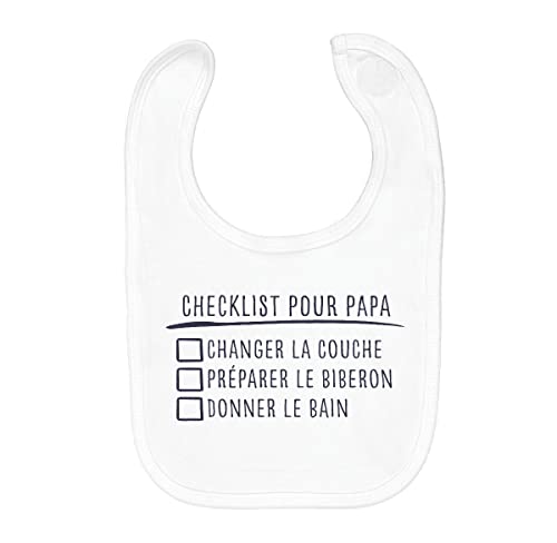 Fabulous Bavoir Coton Bio Checklist Pour Papa Blague Humour Bébé Parents