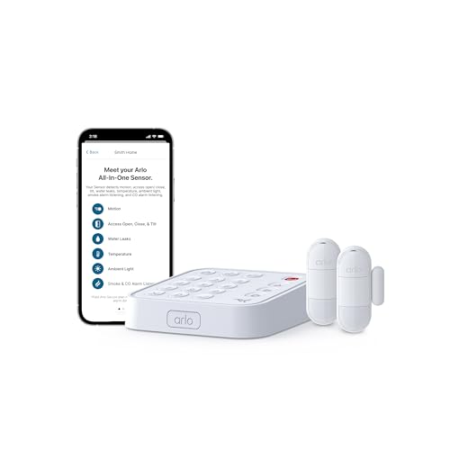 Arlo Home Security System - Wired Keypad Sensor Hub, (2) 8-in-1 Sensors, 24/7 Professional...