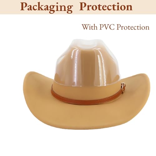 Lidhay 3 COFFEE Cowboy Hat For Women And Men Felt Wide Brim Classic Outdoor Fedora Hats Western Cowboy Cowgirl Hats thumb #5