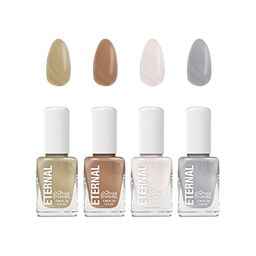Nail Polish Set - Eternal 4 Piece Kit: Long Lasting, Quick Dry and Cruelty Free. Made in USA - 0.46 Fluid Ounces Each (Pearl Nudes)