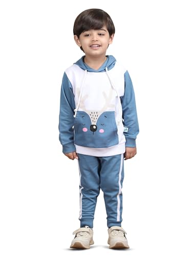 Image of POLKA TOTS 100% Cotton Co-Ord Joggers for Kids | Trendy Sweatshirt & Joggers Set | All Season Wear for Kids, Toddler & Newborn | Soft & Breathable Dress for Boys & Girls | from 6 Months to 8 Years