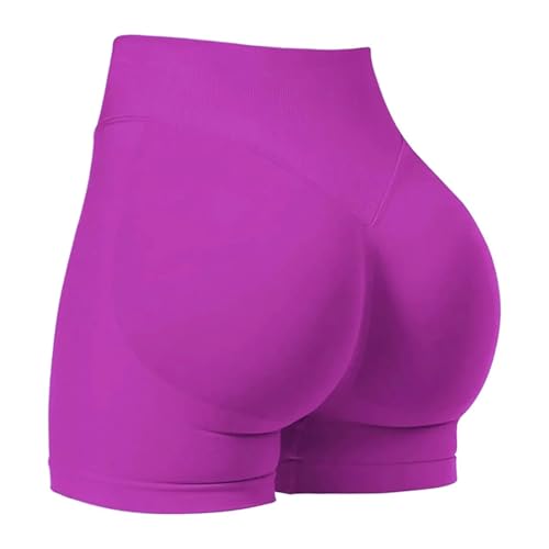 NFEKLFI Yoga Pantalones Cortos Pantalones Cortos de Yoga Fitness Levantamiento Cadera Estiramiento Alto con Caderas melocotón y Entrenamiento Pilates sin líneas incómodas(Rose Red,S)