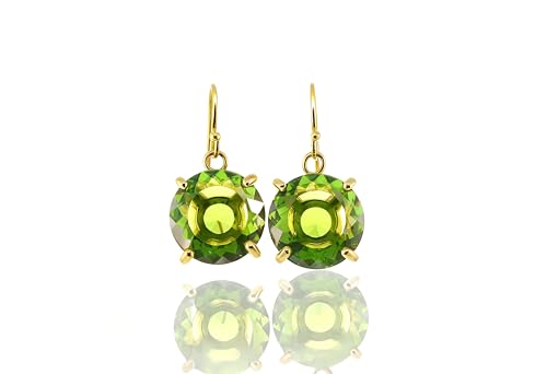 Boucles d'oreilles péridot faites main en argent pour femme