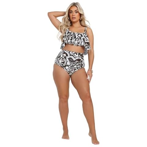 Yours Curve Swirl Print Plus Size Bikini Top Cover