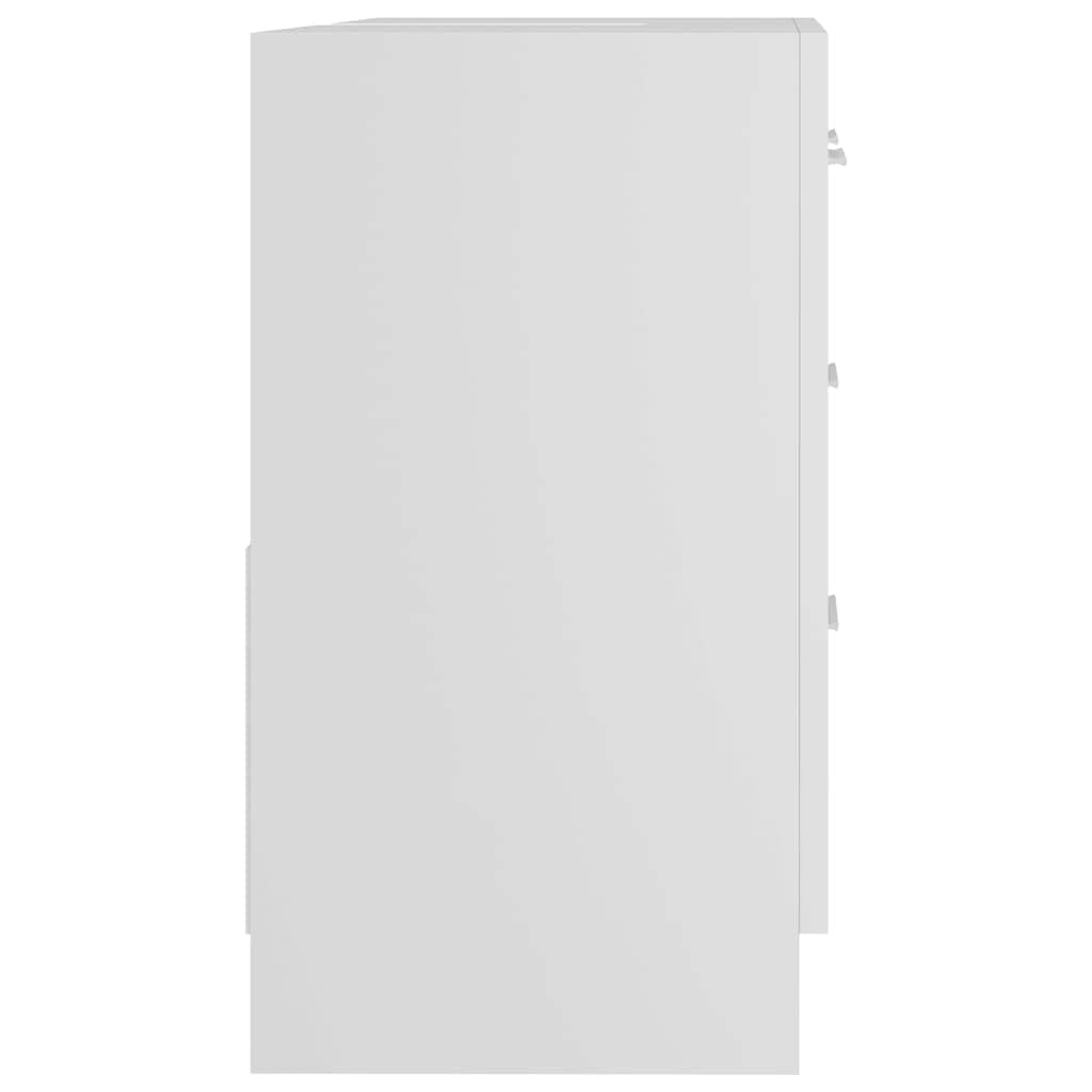 Armario para debajo del lavabo (63 x 30 x 54 cm, con 1 compartimento y 3 cajones, mueble de baño para almacenamiento y orden, montaje en pared para muebles de baño y lavabo), color blanco