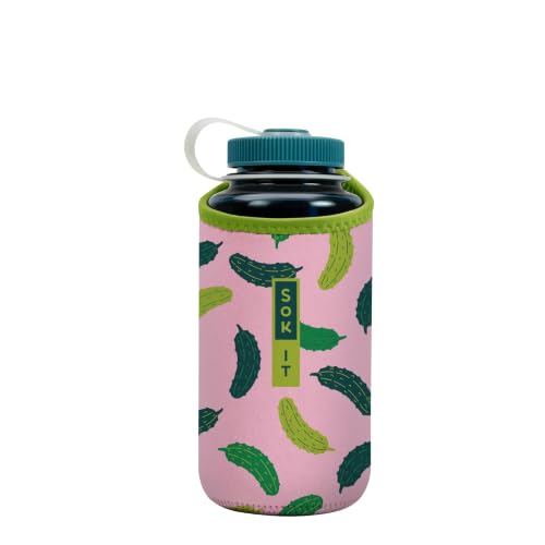 Sok It BotlSok Water Bottle Sleeve Insulated Neoprene Cover (Pickle Me Pink, Fits 32oz Nalgene)