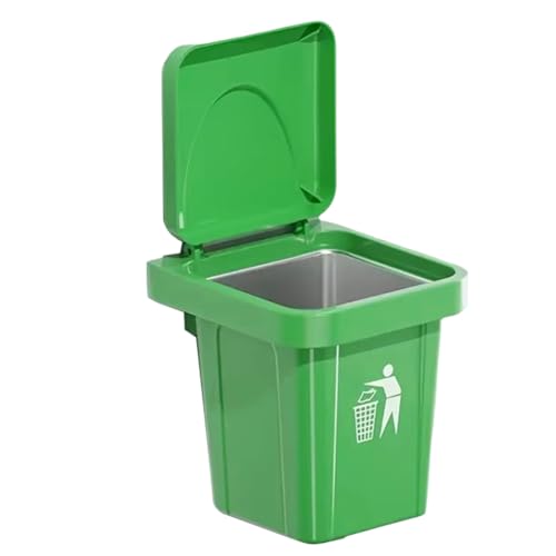 Agmoctz Cenicero de pared de acero inoxidable con tapa en forma de cubo de basura para cuarto de baño, sala de estar, antihuellas, antiperforación, cuarto de baño B