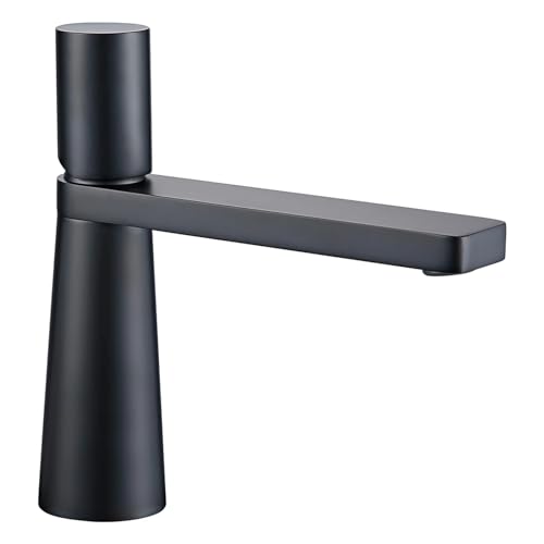 Mitigeur salle de bain noir à commande monotrou et bec orientable à 360 degrés