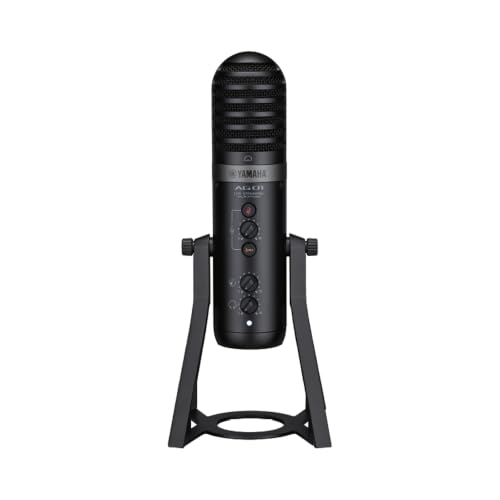 Image of Yamaha AG01 Black USB microphone with integrated high-performance mixer and Steinberg Software Suite