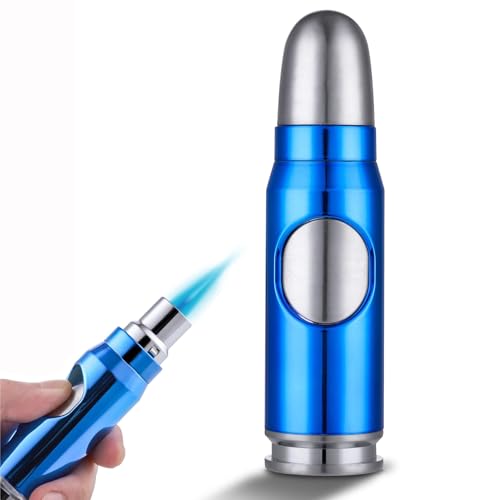 Encendedor a butano recargable con llama ajustable y cortaviento miniatura 1