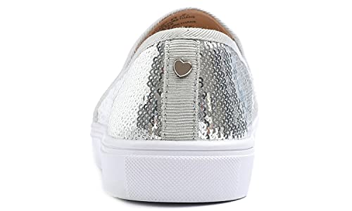 Image of FEVERSOLE Women's Fashion Sparkle Sequin Embellished Sneaker Party Holiday Casual Shoes
